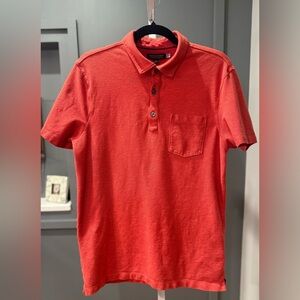 BANANA REPUBLIC Size M Red/Orange Short Sleeve Performance Pique Polo Shirt